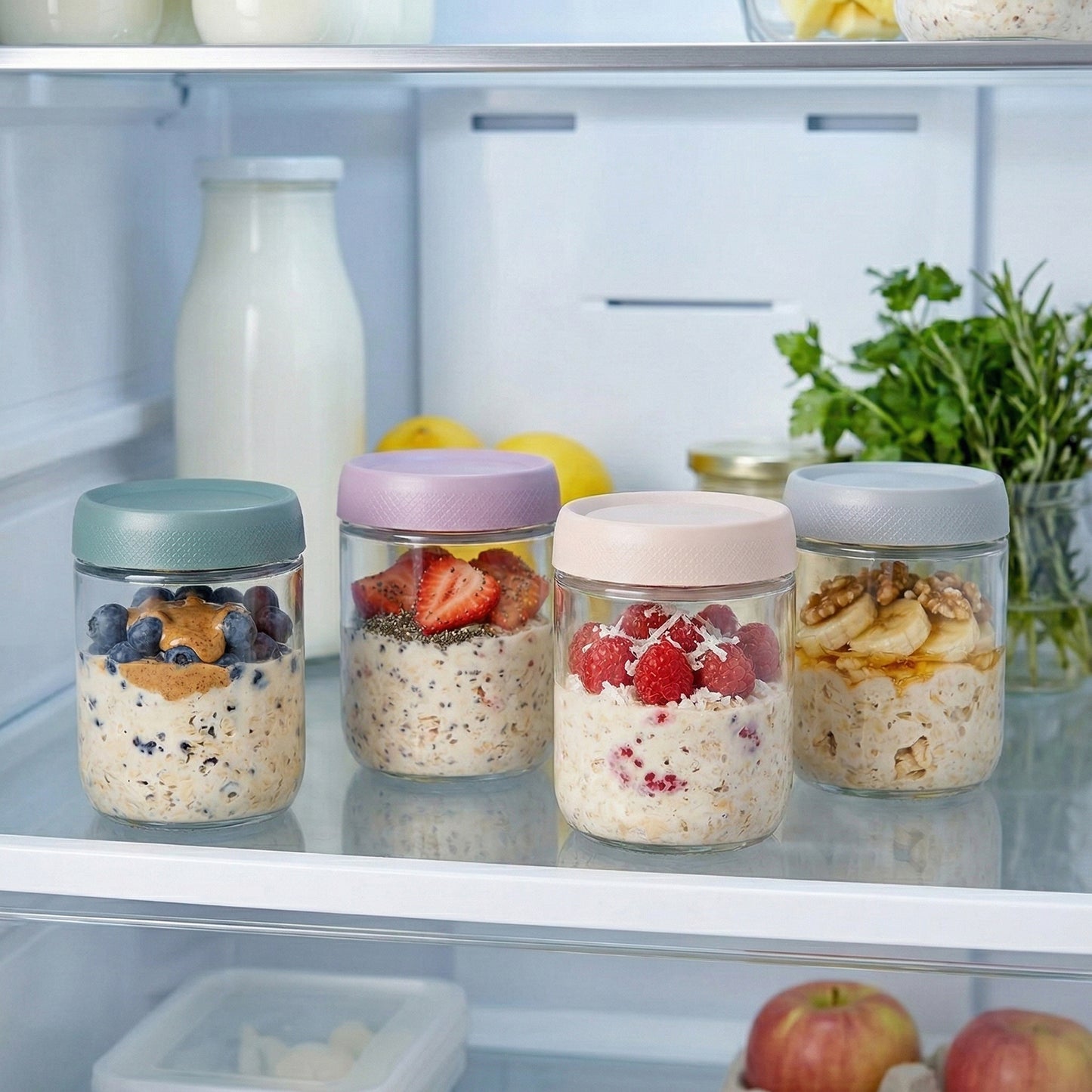 Glass Storage Jars with Airtight Lids Food Storage Containers Kitchen Canisters Set