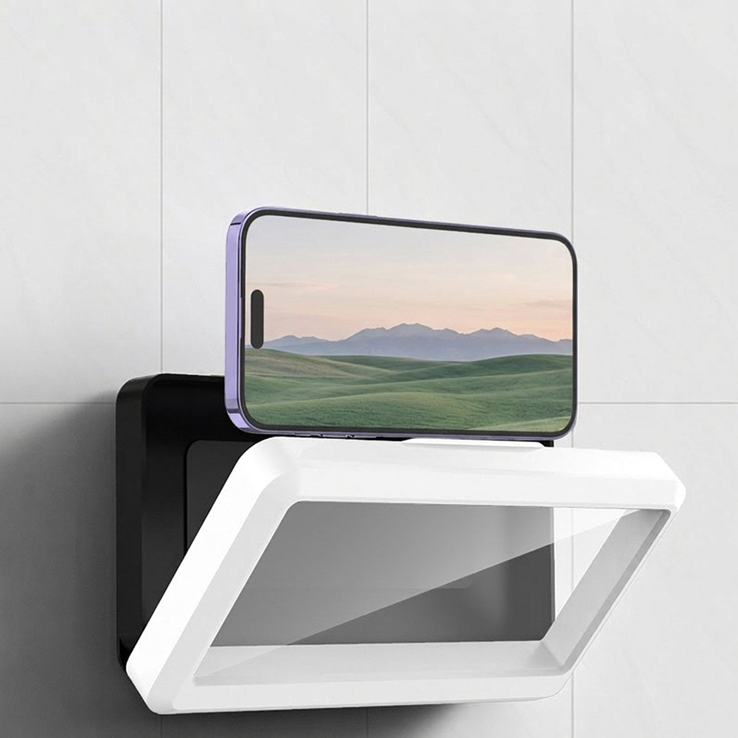 Waterproof Phone Holder Case for Shower Wall Mount Touch Screen Compatible Bathroom Phone Holder