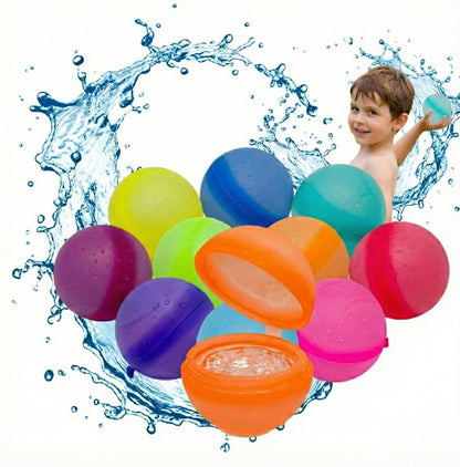 Reusable Water Balloon Balls Soft Silicone Splash Toys Easy Fill Self Sealing Design