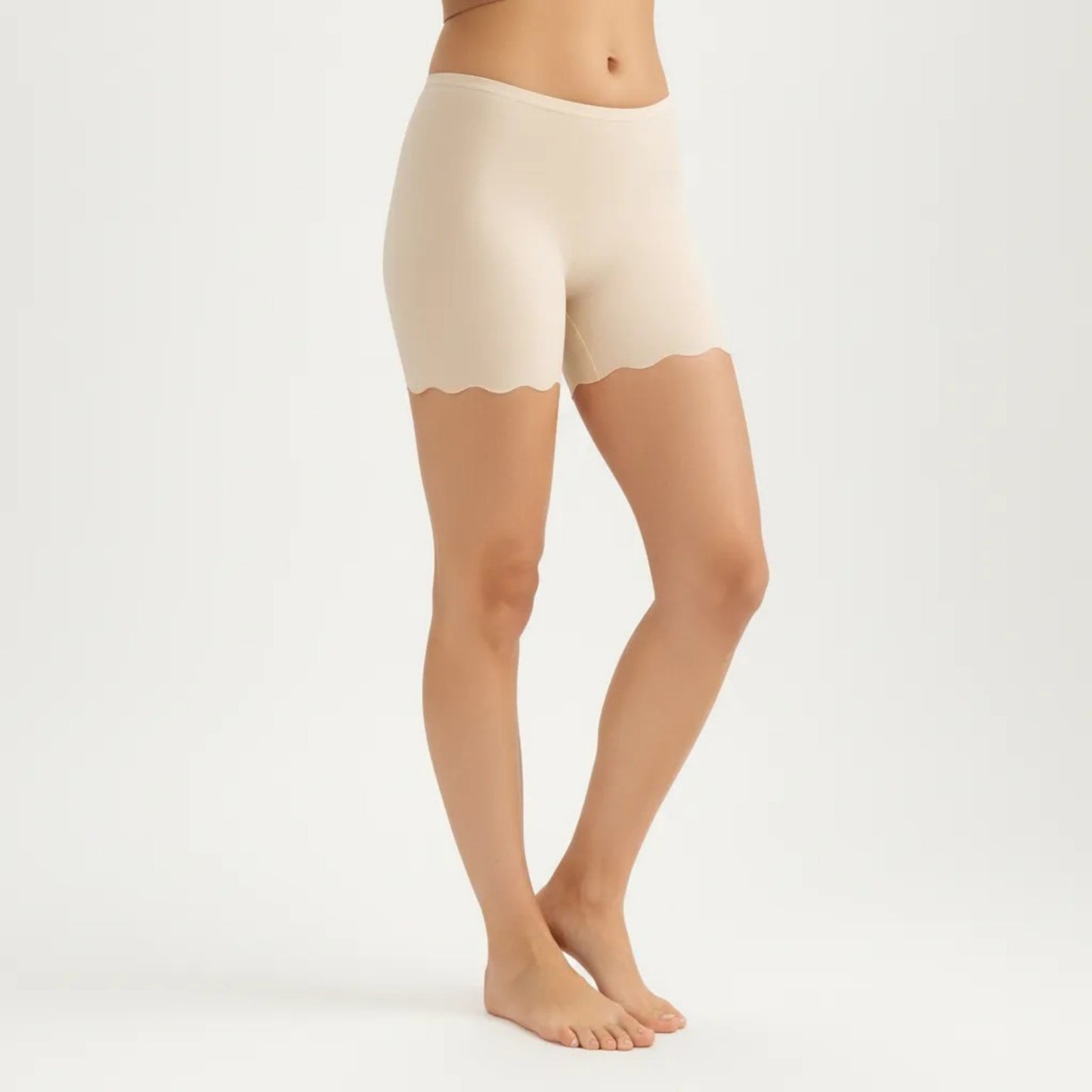 Seamless Shaping Shorts with Scalloped Hem, High Stretch Fit and Smooth Lightweight Design