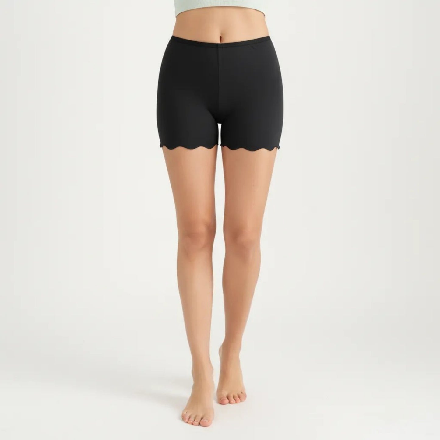 Seamless Shaping Shorts with Scalloped Hem, High Stretch Fit and Smooth Lightweight Design