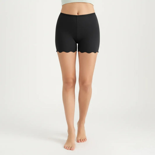 Seamless Shaping Shorts with Scalloped Hem, High Stretch Fit and Smooth Lightweight Design