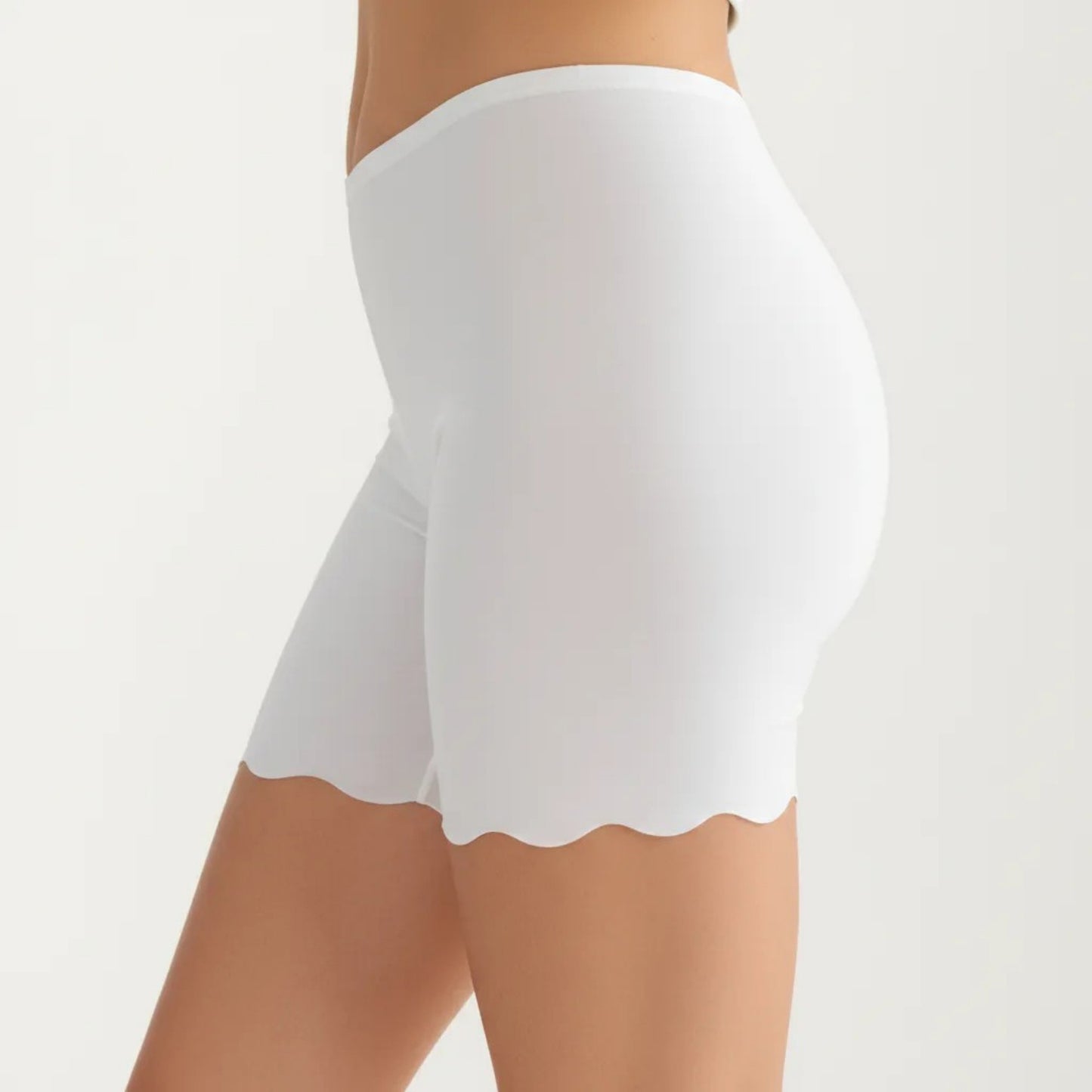 Seamless Shaping Shorts with Scalloped Hem, High Stretch Fit and Smooth Lightweight Design
