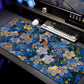 Gaming Mouse Pad Desk Mat with Floral Print Stitched Edges for Keyboard and Laptop
