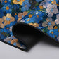 Gaming Mouse Pad Desk Mat with Floral Print Stitched Edges for Keyboard and Laptop