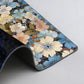Gaming Mouse Pad Desk Mat with Floral Print Stitched Edges for Keyboard and Laptop