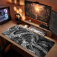 Extended Gaming Mouse Pad Large Desk Mat with Ink Art Print for Keyboard and Laptop
