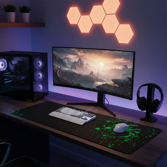 Extended Gaming Mouse Pad Large Desk Mat with Graphic for Keyboard Laptop and PC