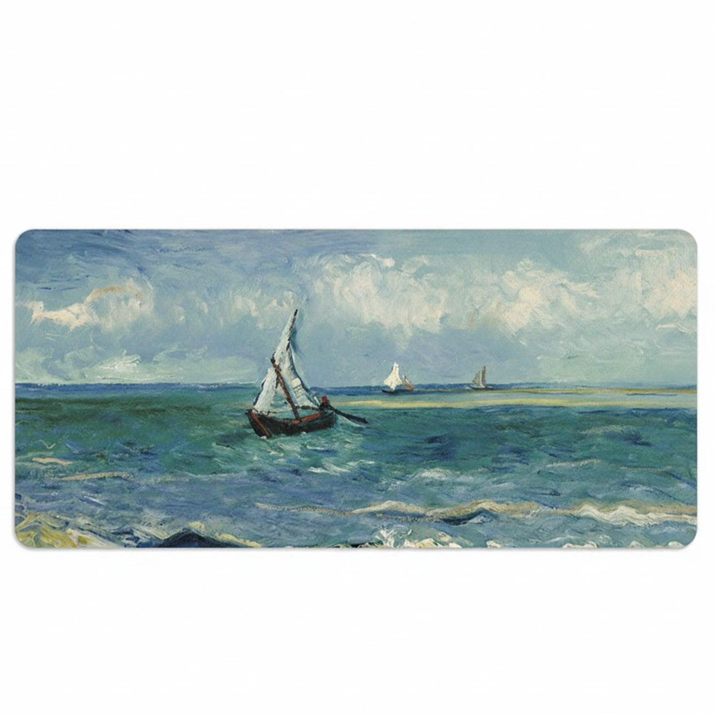 Gaming Mouse Pad Large Desk Mat with Impressionist Art Print for Keyboard Laptop and Office