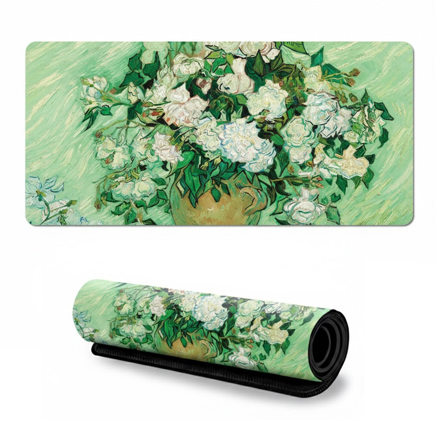 Gaming Mouse Pad Large Desk Mat with Impressionist Art Print for Keyboard Laptop and Office