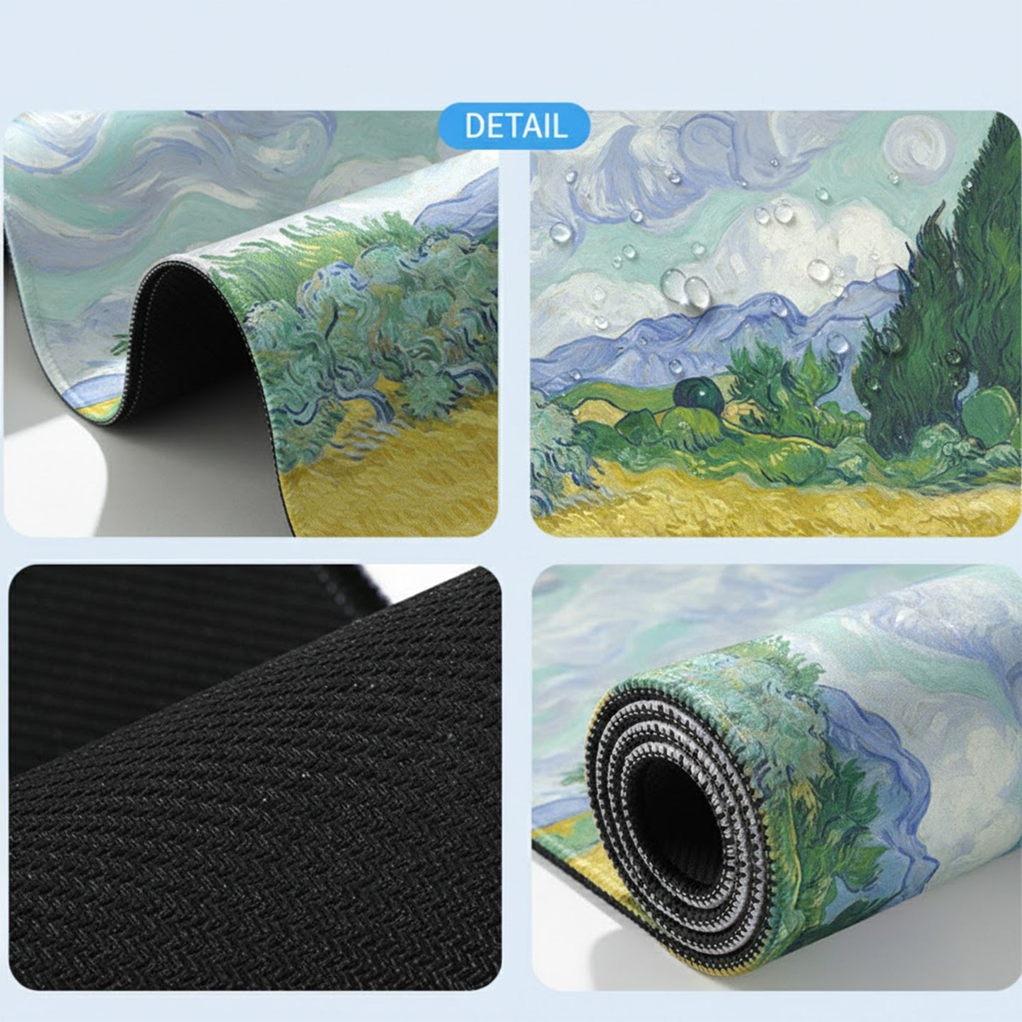 Gaming Mouse Pad Large Desk Mat with Impressionist Art Print for Keyboard Laptop and Office