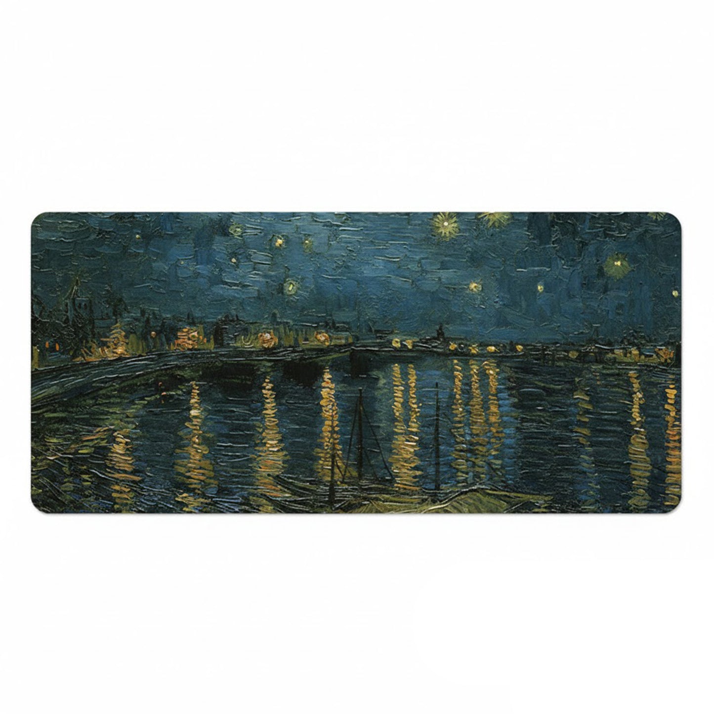 Gaming Mouse Pad Large Desk Mat with Impressionist Art Print for Keyboard Laptop and Office