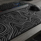 Extended Gaming Mouse Pad Large Desk Mat with Modern Topographic Pattern for Office