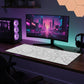 Extended Gaming Mouse Pad Large Desk Mat with Modern Topographic Pattern for Office