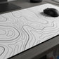 Extended Gaming Mouse Pad Large Desk Mat with Modern Topographic Pattern for Office