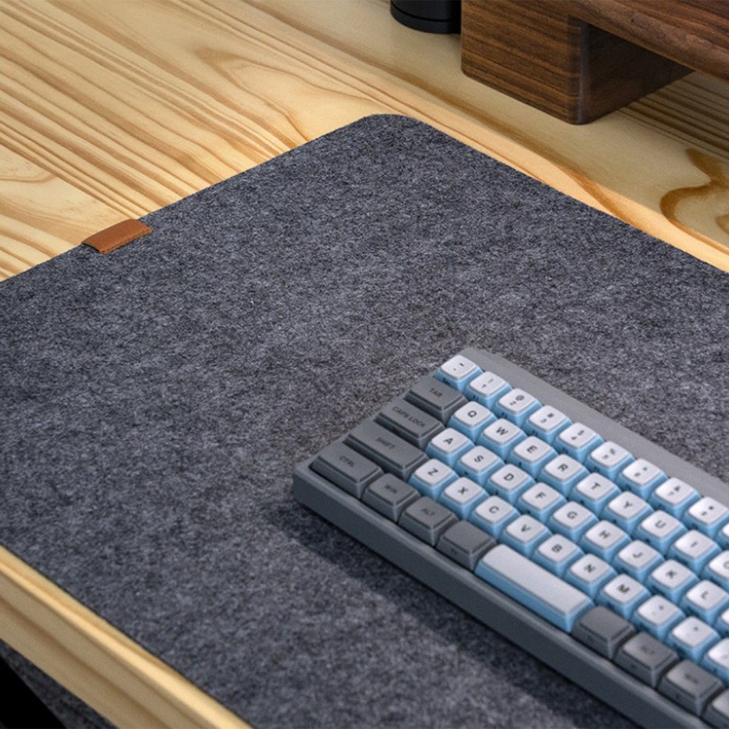Large Felt Desk Mat Extended Mouse Pad with Dotted Backing Protective Surface
