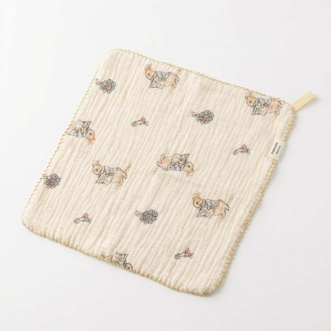 Baby Cotton Muslin Washcloth 10x10 Inch Soft Absorbent Toddler Face Towel with Loop