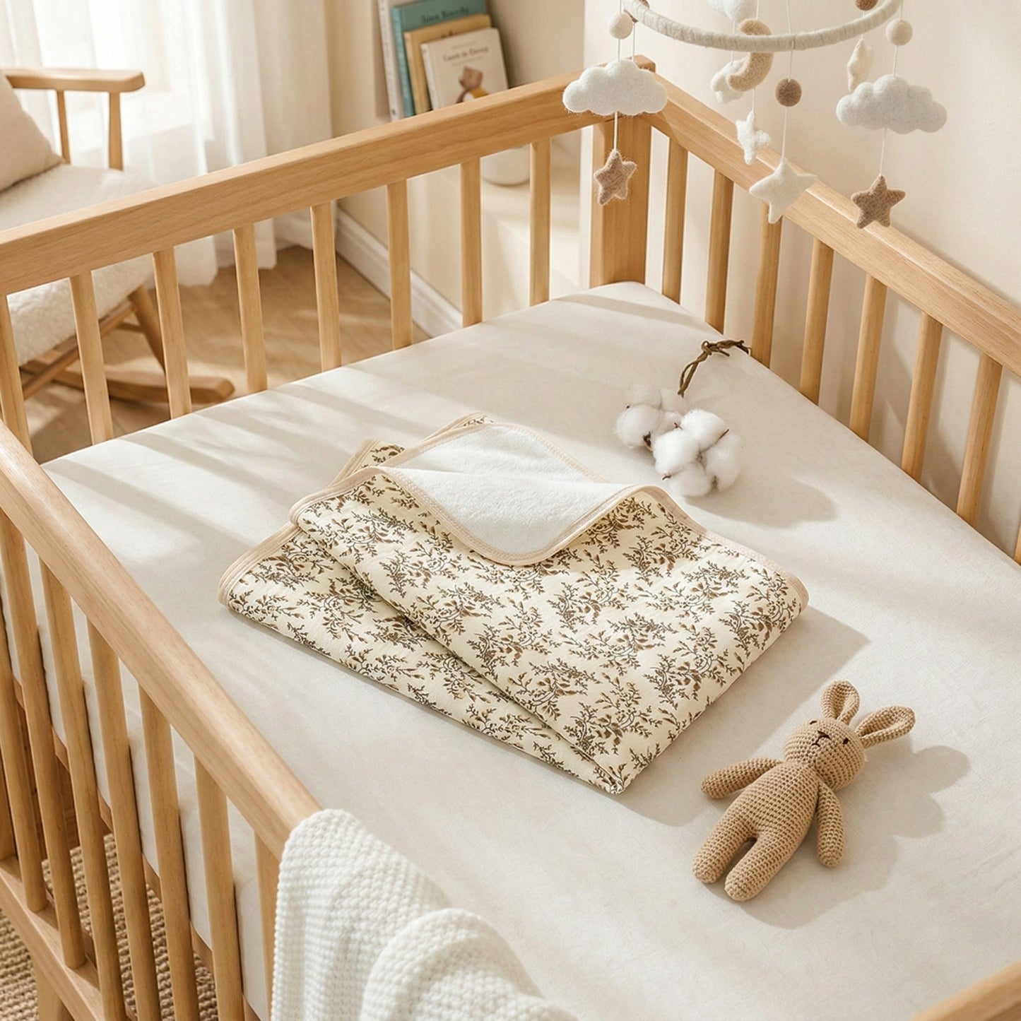 Waterproof Baby Changing Pad Reusable Crib Mattress Protector 27.6 x 19.7 Inches