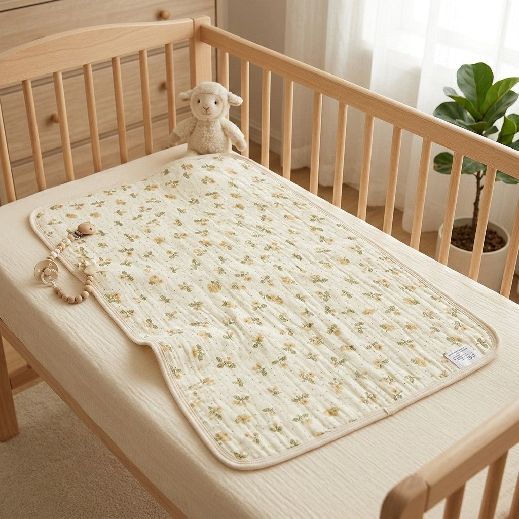 Waterproof Baby Changing Pad Reusable Crib Mattress Protector 27.6 x 19.7 Inches