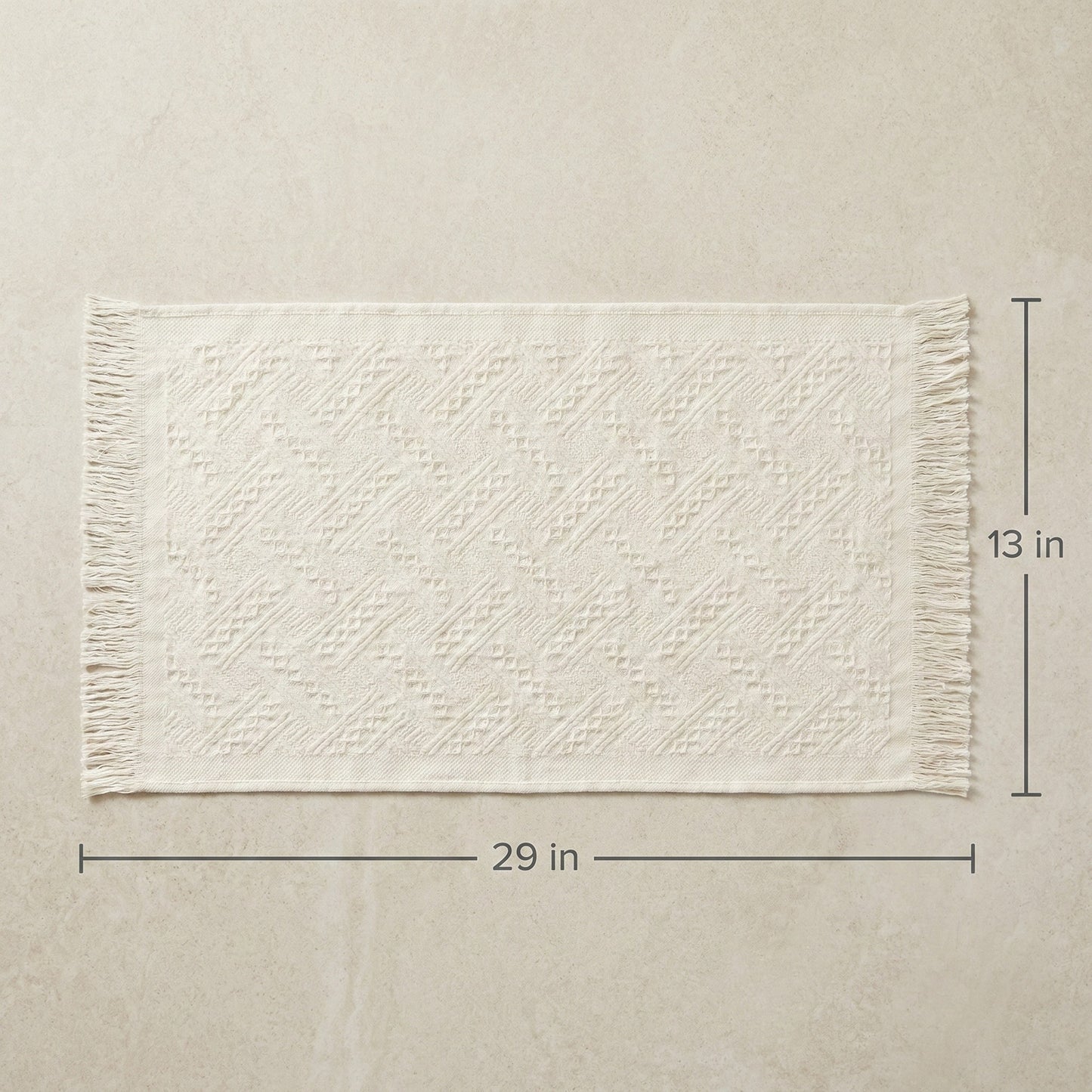 Textured Fringe Hand Towel 13x29 Inch Decorative Guest Towel Gift Ready