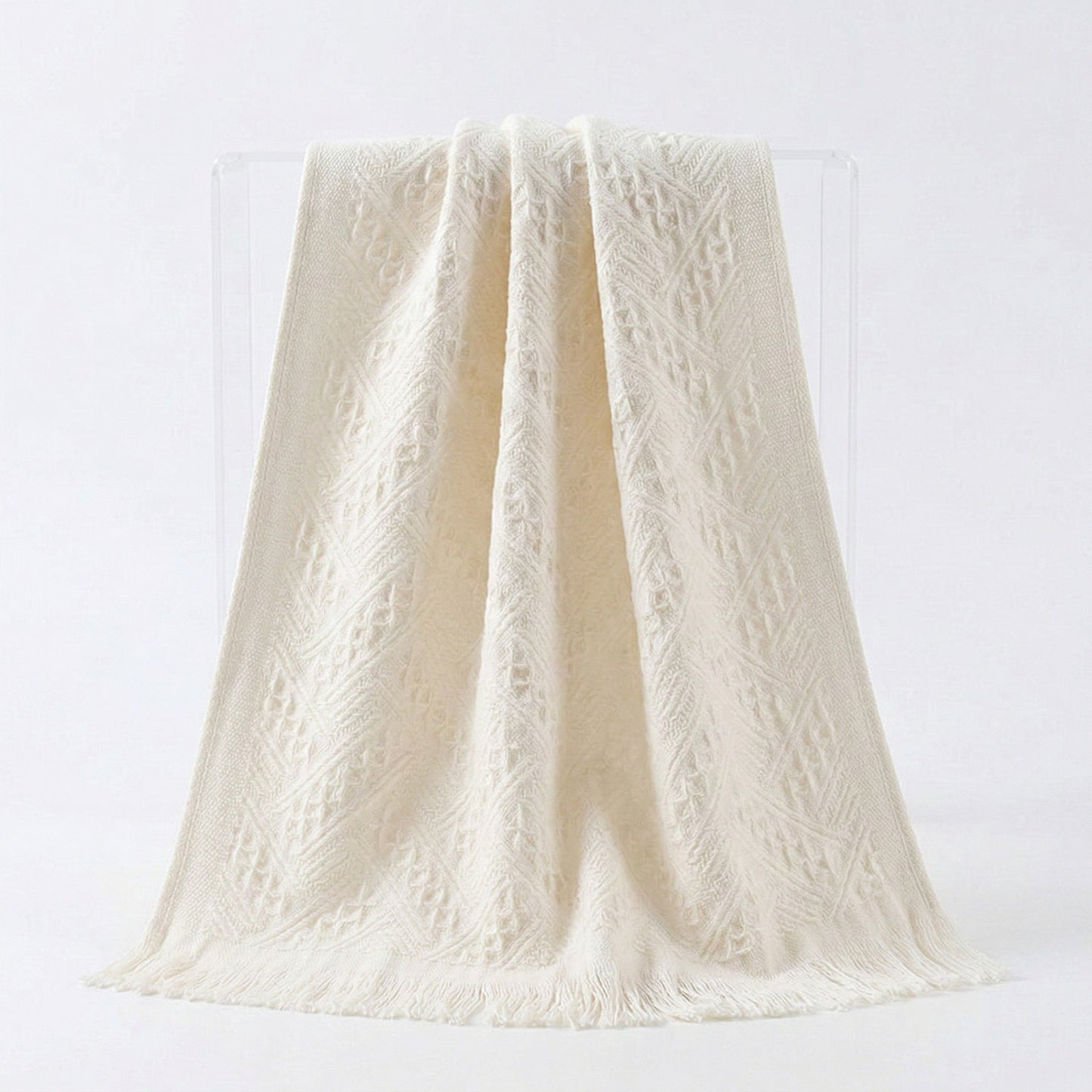 Textured Fringe Hand Towel 13x29 Inch Decorative Guest Towel Gift Ready