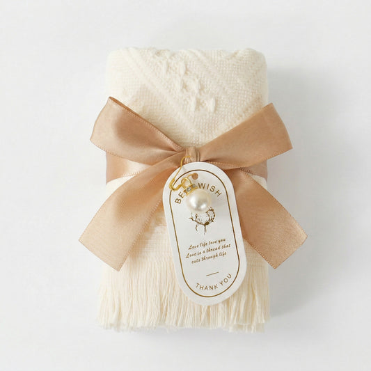 Textured Fringe Hand Towel 13x29 Inch Decorative Guest Towel Gift Ready