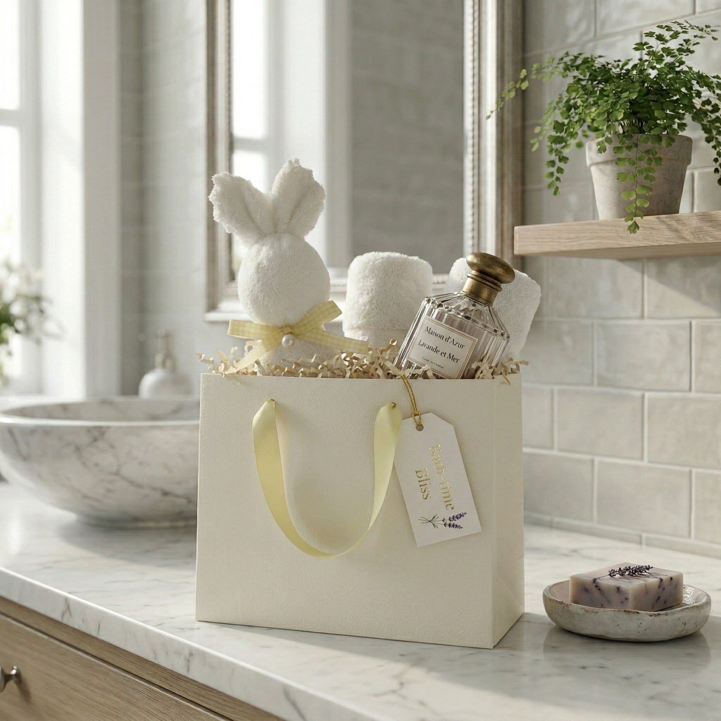 Bunny Shaped Washcloth 11.8 Inch Soft Plush Face Towel Gift Ready Design