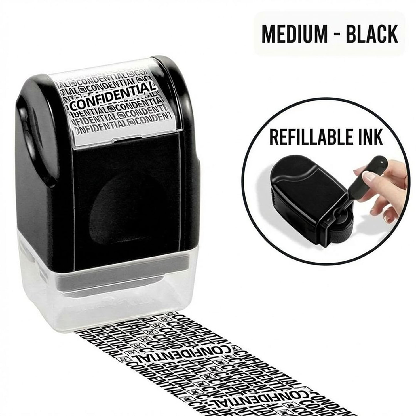 Identity Protection Roller Stamp Refillable Privacy Protection Stamp for Covering Information
