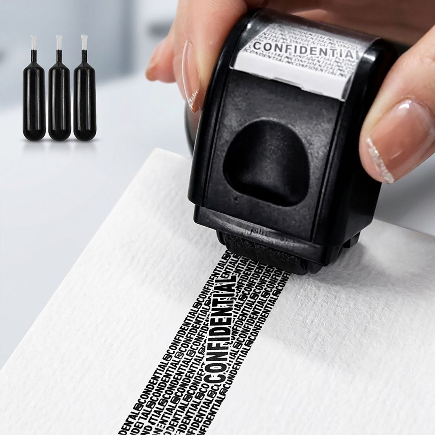 Identity Protection Roller Stamp Refillable Privacy Protection Stamp for Covering Information