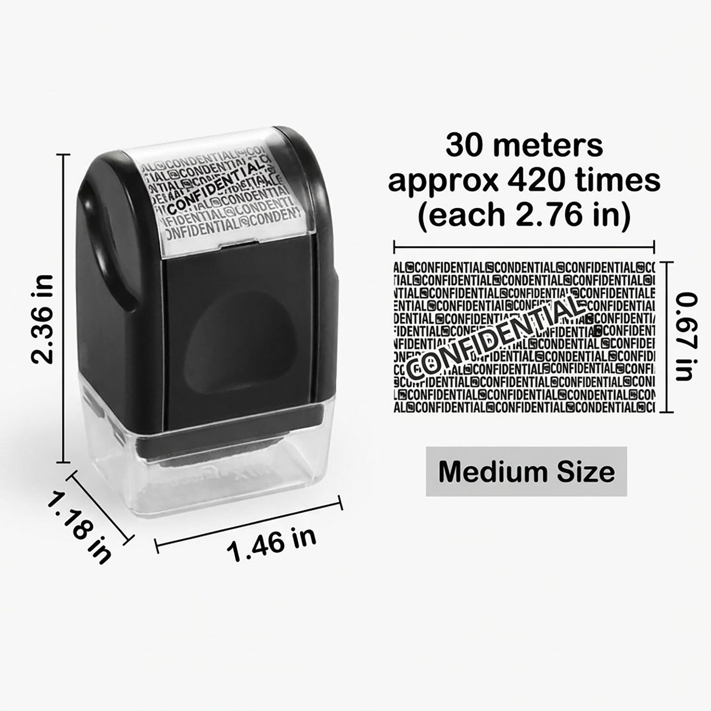 Identity Protection Roller Stamp Refillable Privacy Protection Stamp for Covering Information