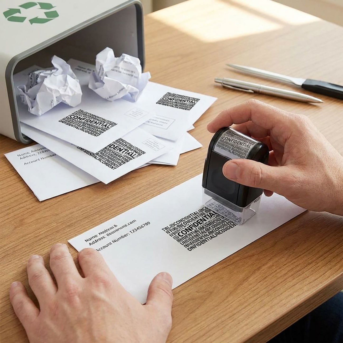 Identity Protection Roller Stamp Refillable Privacy Protection Stamp for Covering Information