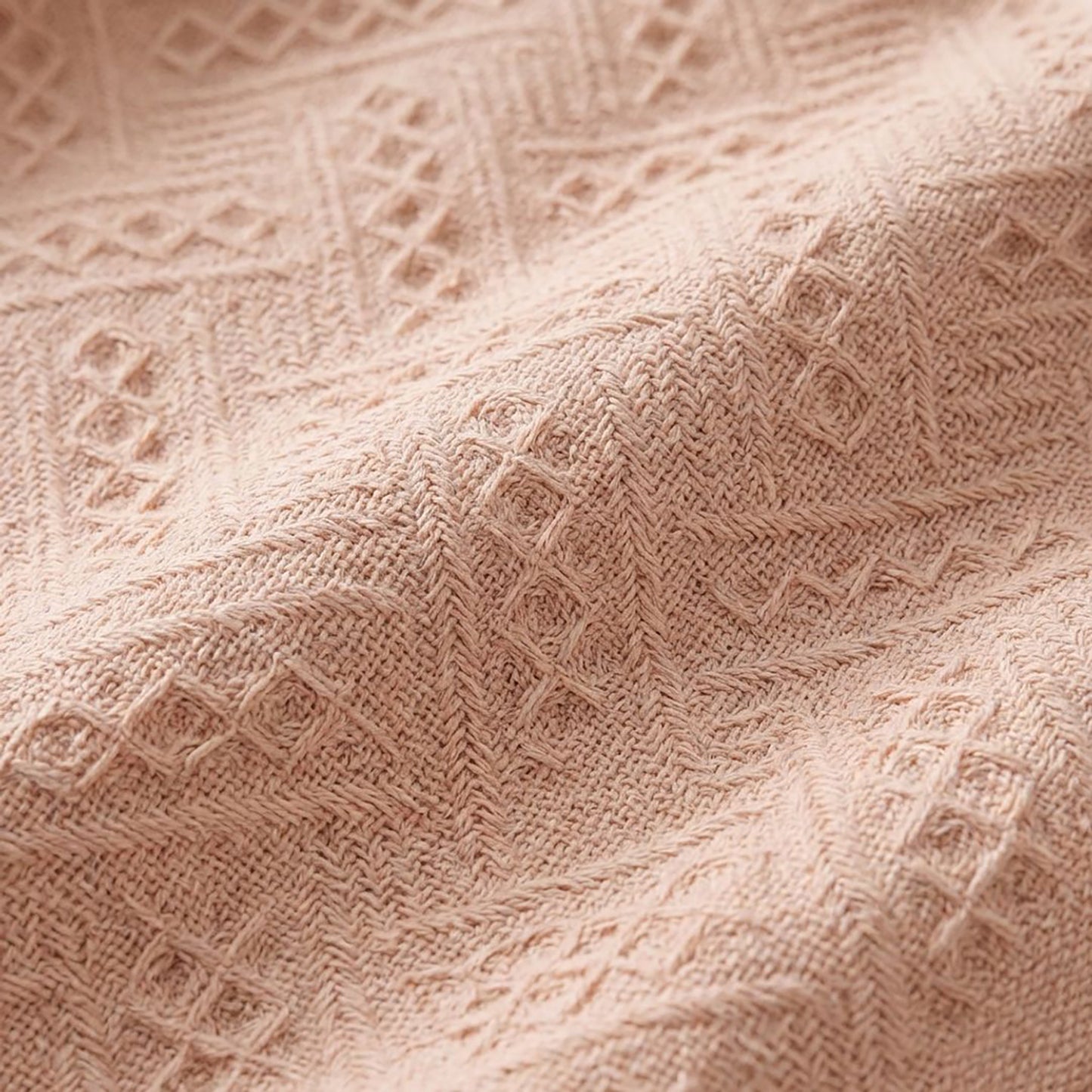 Soft Cotton Decorative Hand Towel with Fringe Edges Textured Pattern Bathroom Guest Towel