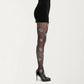Sheer Floral Pattern Tights with All Over Rose Print Design Stretch Knit Hosiery Pantyhose