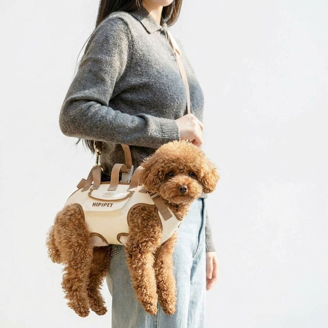 Small Dog Carrier Bag with Adjustable Shoulder Strap Hands Free Pet Carrying Harness for Travel