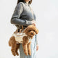 Small Dog Carrier Bag with Adjustable Shoulder Strap Hands Free Pet Carrying Harness for Travel