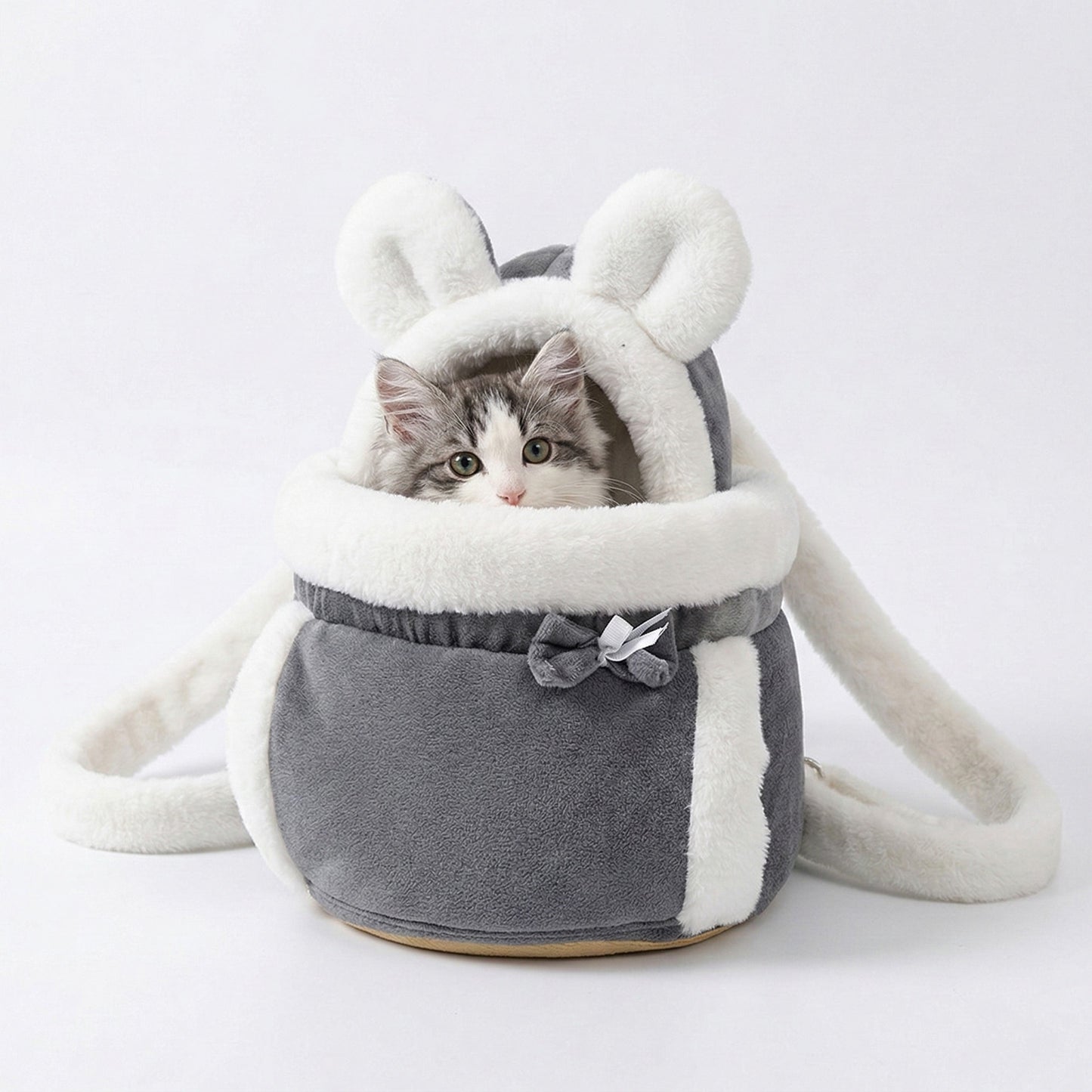 Cat Carrier Bag Soft Plush Rabbit Ear Pet Backpack Travel Carrier for Small Cats and Kittens