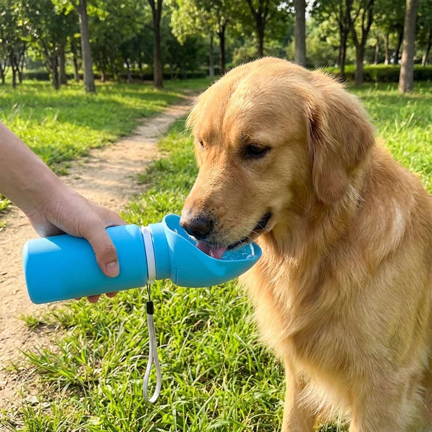 Portable Dog Water Bottle with Built-in Bowl Leakproof Travel Pet Water Dispenser for Dogs