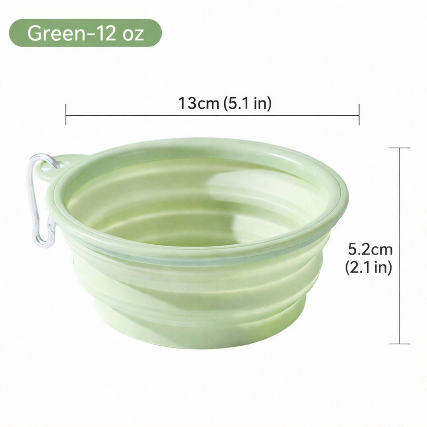 Collapsible Dog Travel Bowl with Carabiner Portable Silicone Pet Water and Food Bowl 12 oz