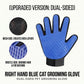Dual Sided Pet Grooming Glove Cat Dog Deshedding Brush Bath Glove Hair Remover