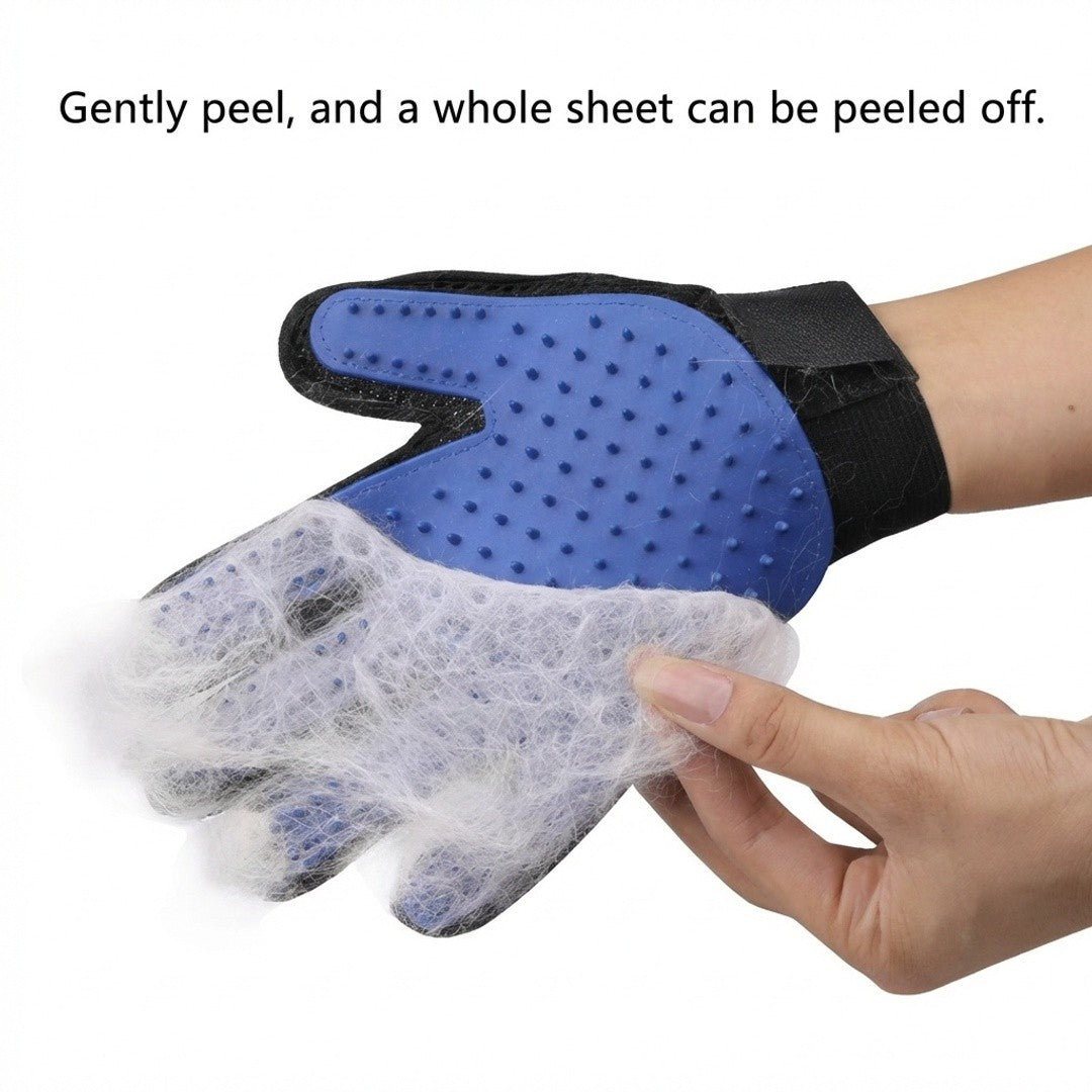Dual Sided Pet Grooming Glove Cat Dog Deshedding Brush Bath Glove Hair Remover