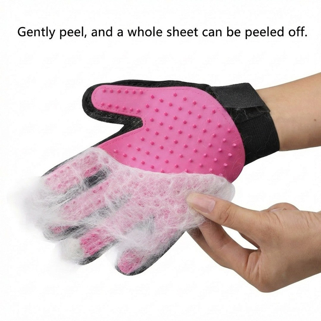 Dual Sided Pet Grooming Glove Cat Dog Deshedding Brush Bath Glove Hair Remover