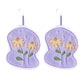 2 Pack Coral Fleece Hanging Hand Towels Floral Design Soft Kitchen Bathroom Hand Towels
