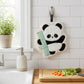 2 Pack Coral Fleece Hand Towels Cute Panda Design Soft Absorbent Kitchen Bathroom Quick Dry