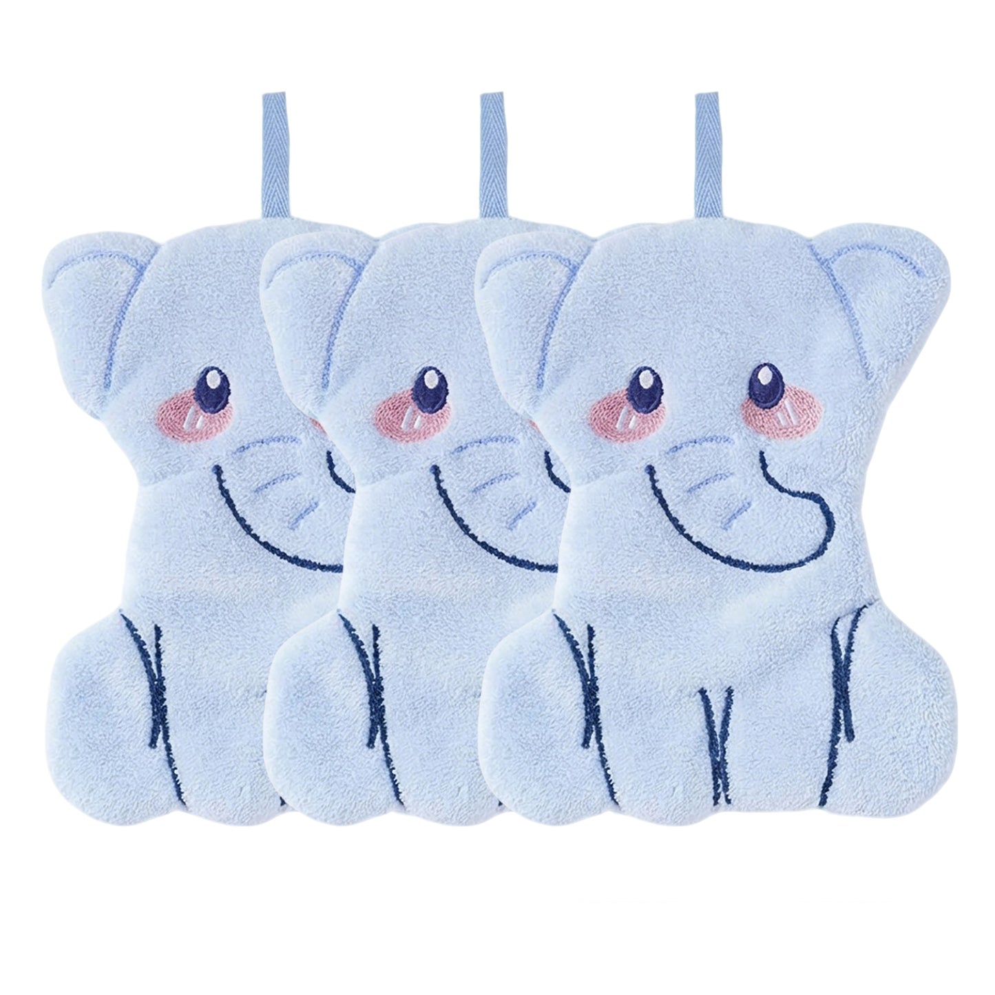 3 Pack Coral Fleece Hanging Hand Towels Soft Absorbent Kitchen Bathroom Hand Towels