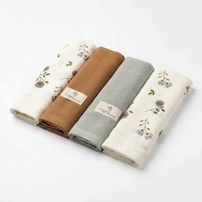 4 Pack Cotton Towels Set Soft Absorbent Decorative Kitchen Bathroom Towels