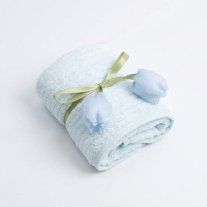 Gift Ready Washcloth 13.8 Inch Soft Cotton Face Towel Decorative Folded Design