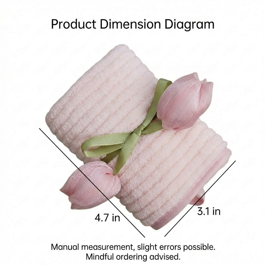 Gift Ready Washcloth 13.8 Inch Soft Cotton Face Towel Decorative Folded Design