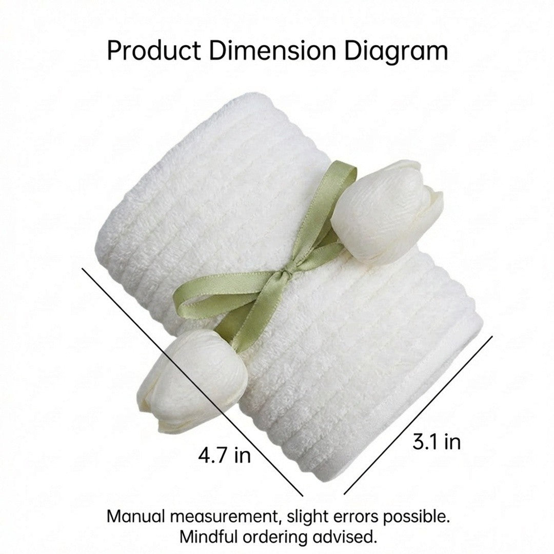 Gift Ready Washcloth 13.8 Inch Soft Cotton Face Towel Decorative Folded Design