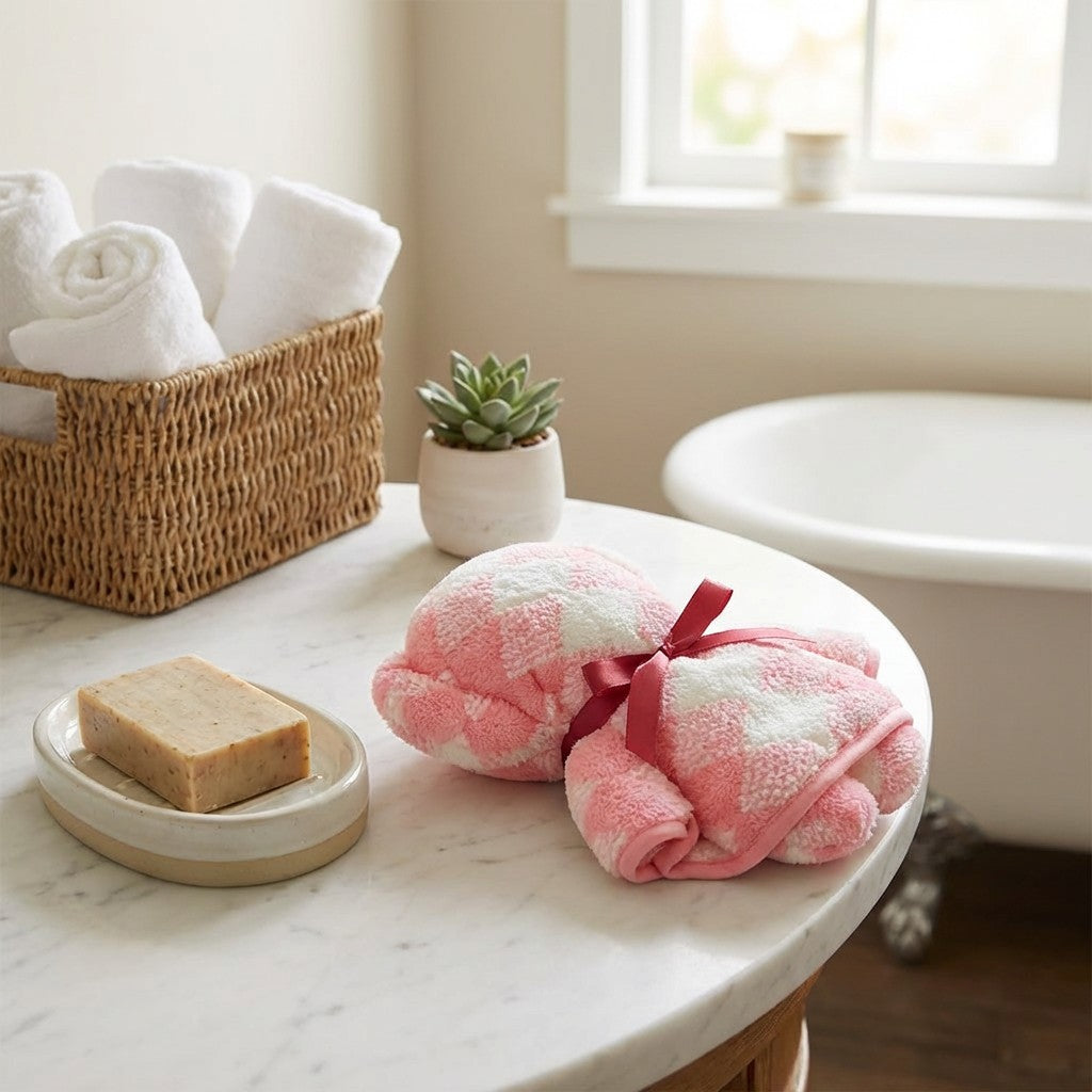 Bear Shaped Hand Towel 29 Inch Soft Plush Bathroom Towel Gift Ready Design
