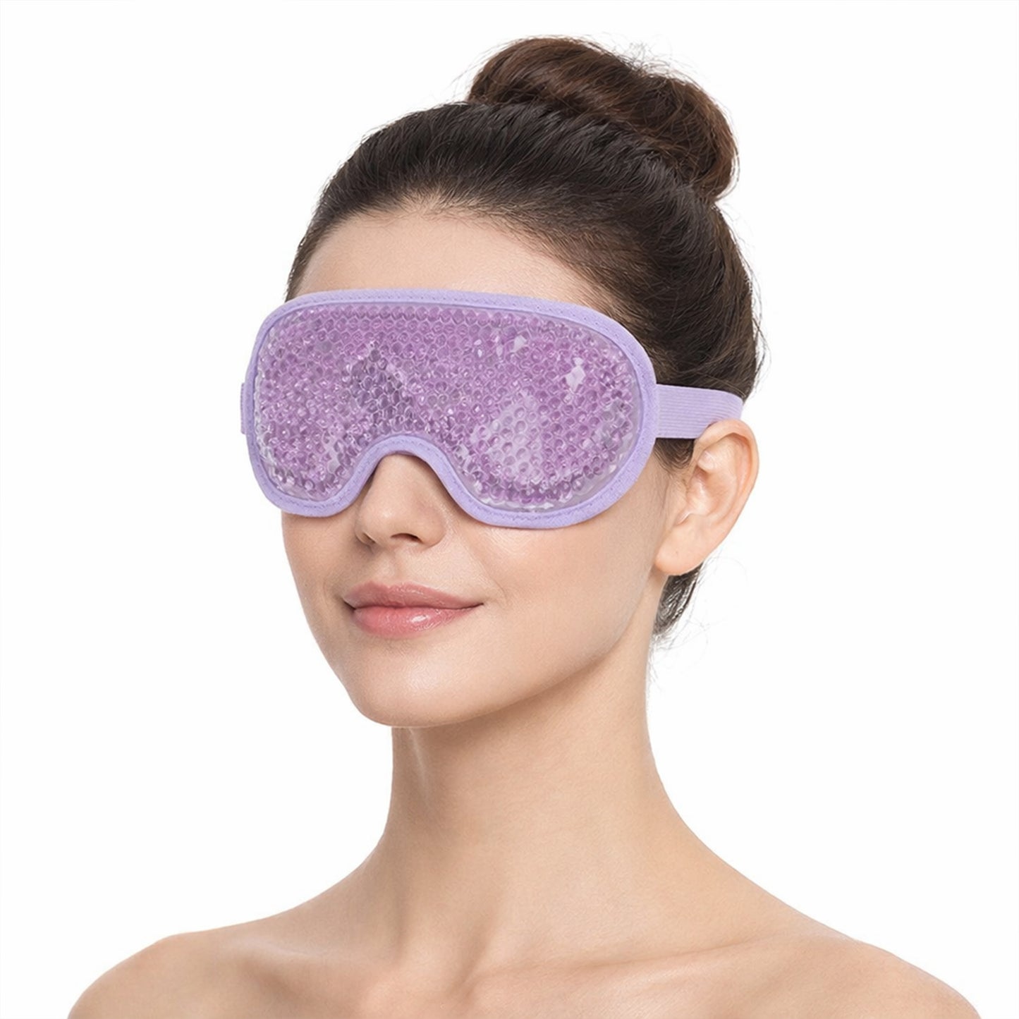 Reusable Gel Bead Eye Mask Hot and Cold Compress with PVC Exterior Adjustable Strap Design
